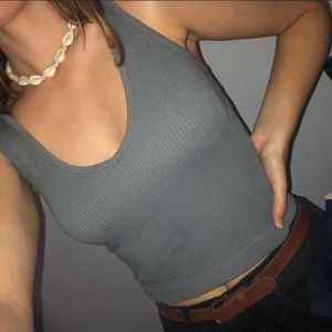 Free people ribbed cropped tank top